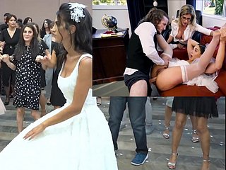 Real bride with Bride Fuck collage, Gelin Dugun