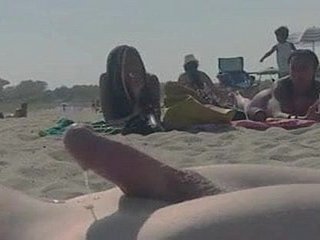 Flashing dick on the beach