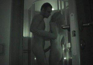 Skinny blonde bounces on cock