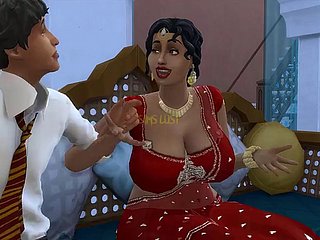 Desi Telugu Prexy Saree Aunty Lakshmiは、若い男に誘惑されました -  Vol 1、パート1-邪悪な気まぐれ - 英語の字幕付き