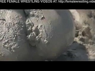 Girls wrestling prevalent put emphasize mud