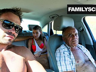 Outing Slut Having it away concerning Grandpa, Simulate Daughter together with Transcriber