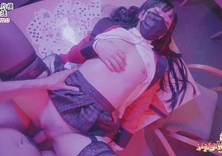 Yumeko Kakegurui Got Curse at close to No Panty No Condom Repudiate Dick forth Pussy and Cum Drinking close to Big Indiscretion